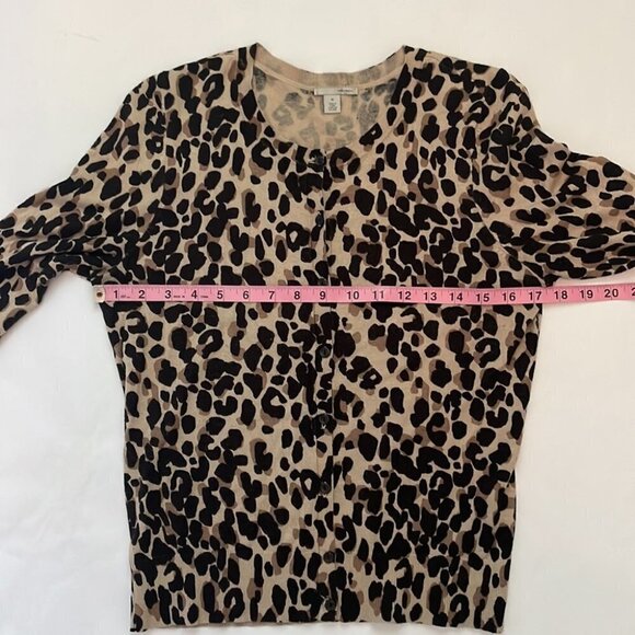 Halogen Leopard Print Crewneck Cardigan - Picture 8 of 8